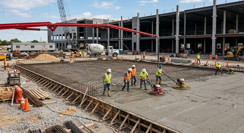 Commercial Slab Construction in Huntsville, UT